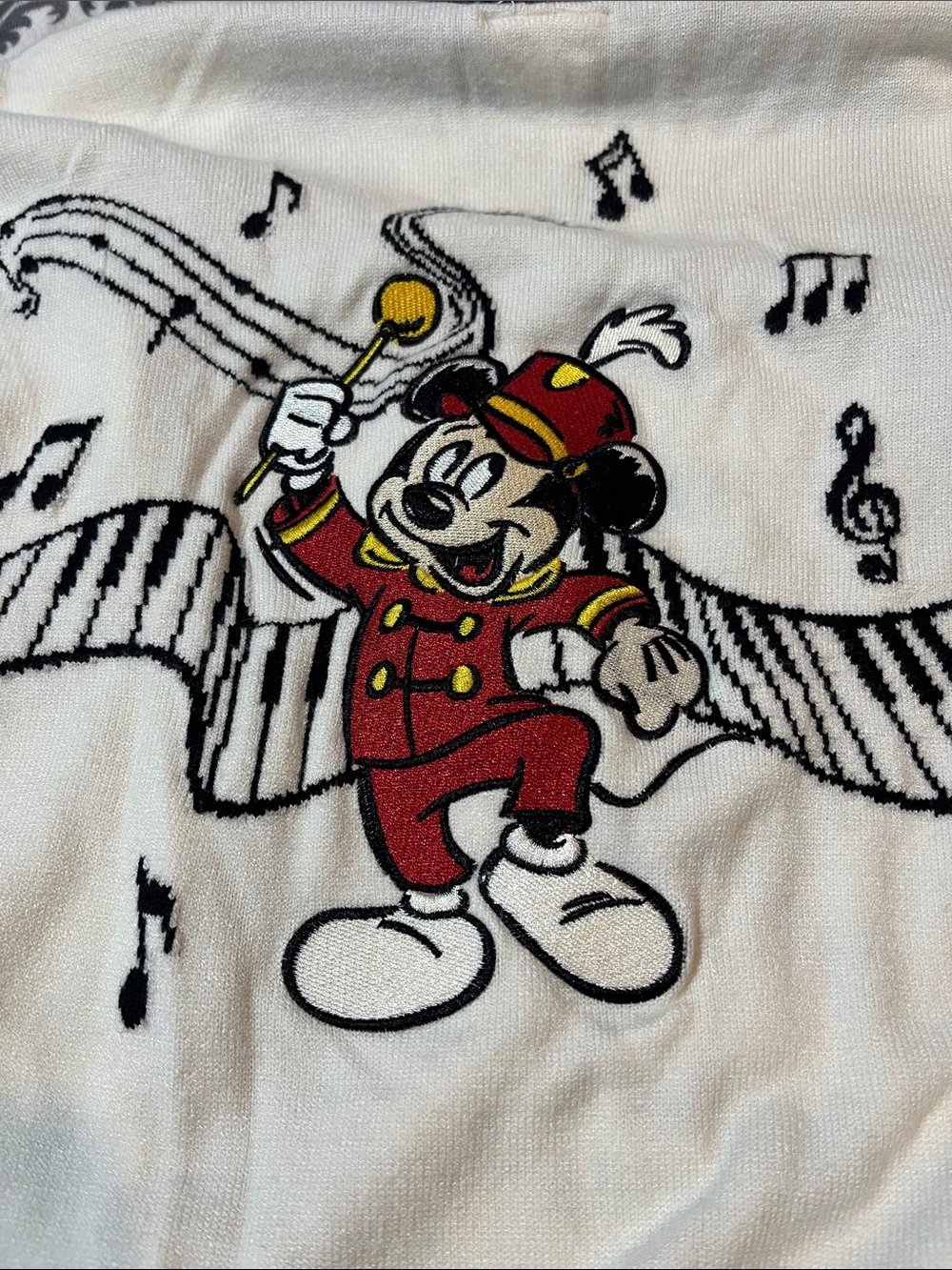 Boxlunch Disney 100 Musical Characters Cream and Black Embroidery Cardigan - Picture 8 of 11